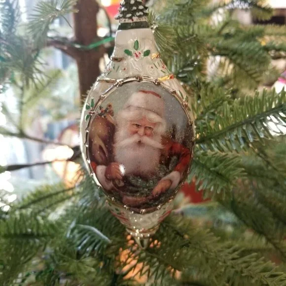 2000 Bradford Exchange Santa Millennial Porcelain Santa Ornament Collection #1 - Picture 8 of 13
